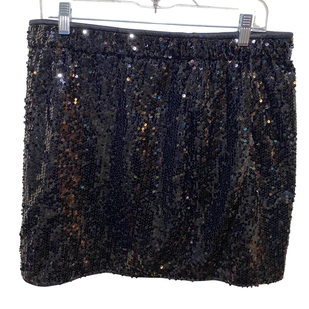 SHEIN Curve Black Sequin Mini Skirt Plus Sz 1XL Party Night Out Holiday Sparkle